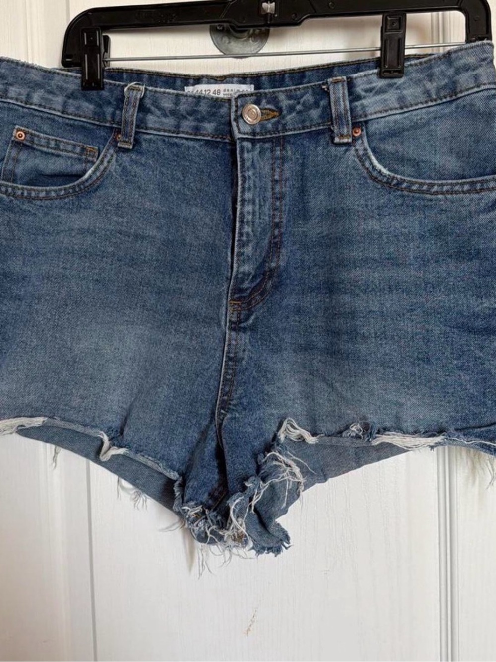 Denim&Co Distressed Blue Jean Cutoff Shorts